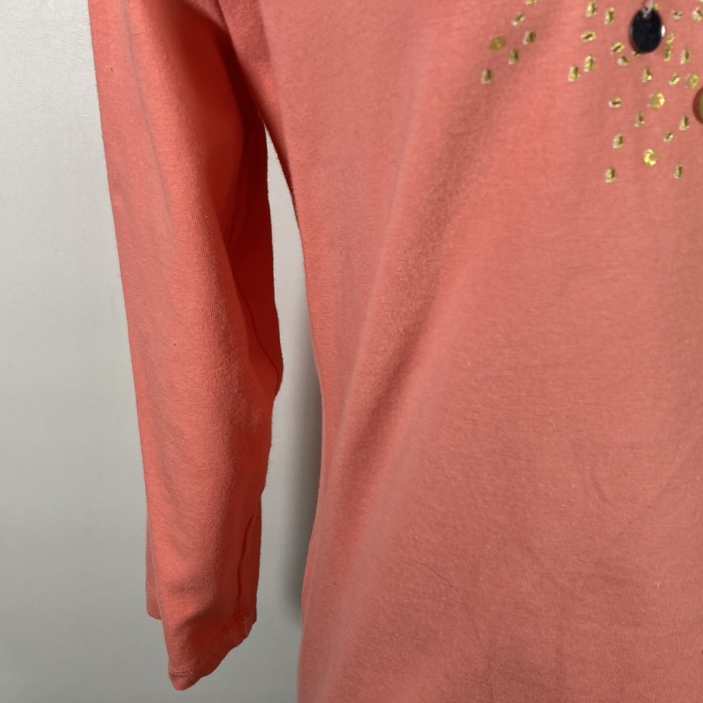Ruby Rd Pull Over Embellished On Neckline Peach C… - image 3